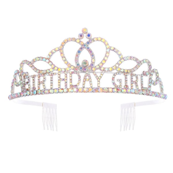 Fødselsdagskrone Tiara Krystal Rhinestone Krone MULTICOLOR Multicolor
