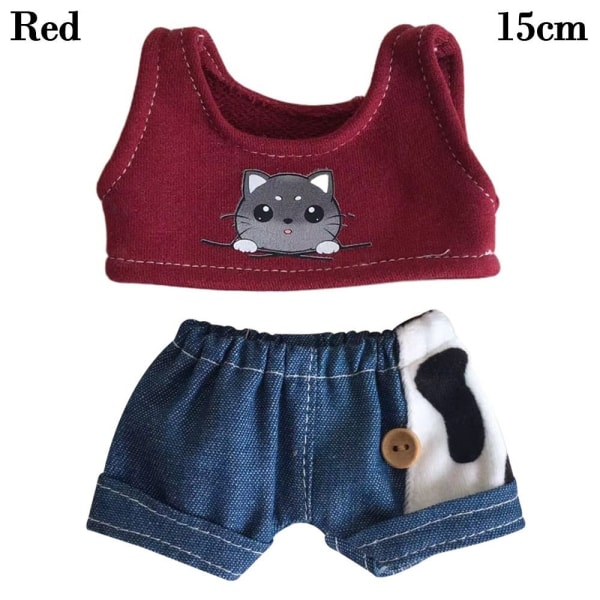 1Set Handgjord väst Sweatshirt Outfits RÖD 15CM Red 15cm