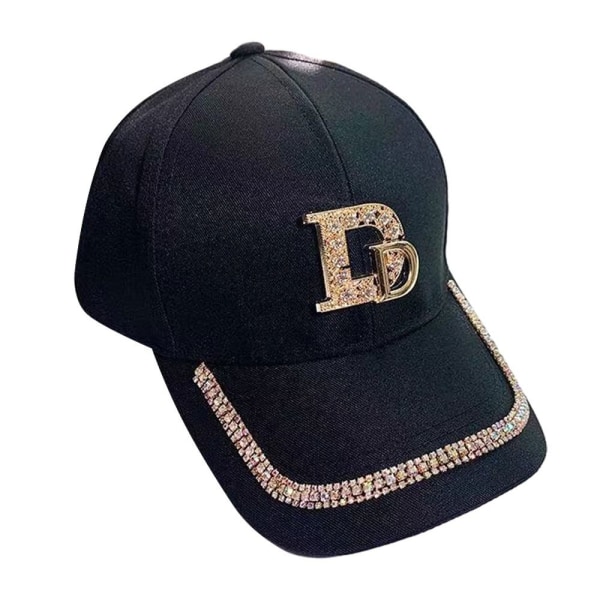 Rhinestones Baseball Caps Peaked Cap SORT D SORT D Black D