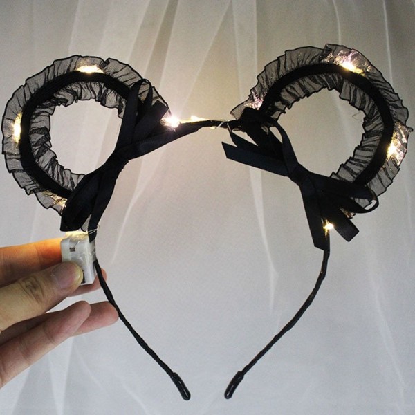 LED Feather Wreath Crown Pandebånd 3 3 3