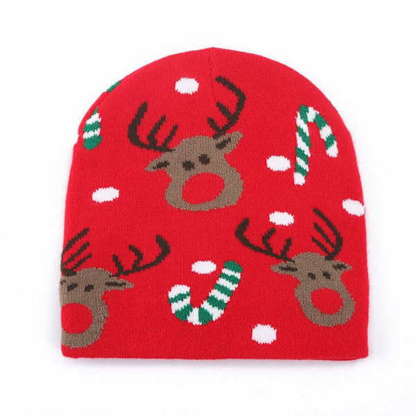 Jouluinen neulottu hattu Jouluinen Elk Pullover -hattu 2 2 2