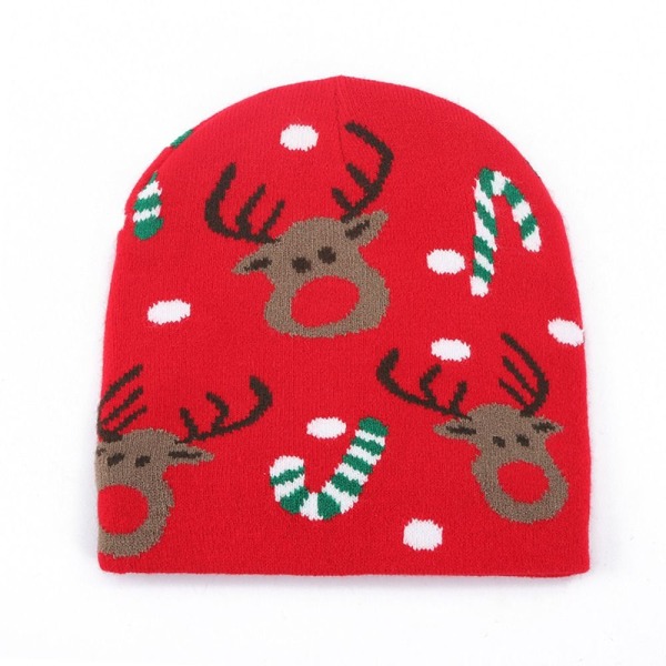 Jul strikket hue Christmas Elk Pullover Hat 4 4 4