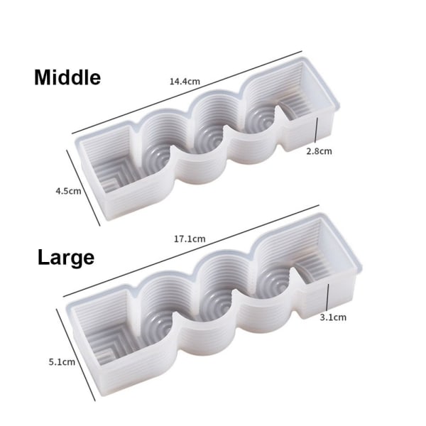 Stearinlys Silikoneform Kageharpiksform MIDTE Middle