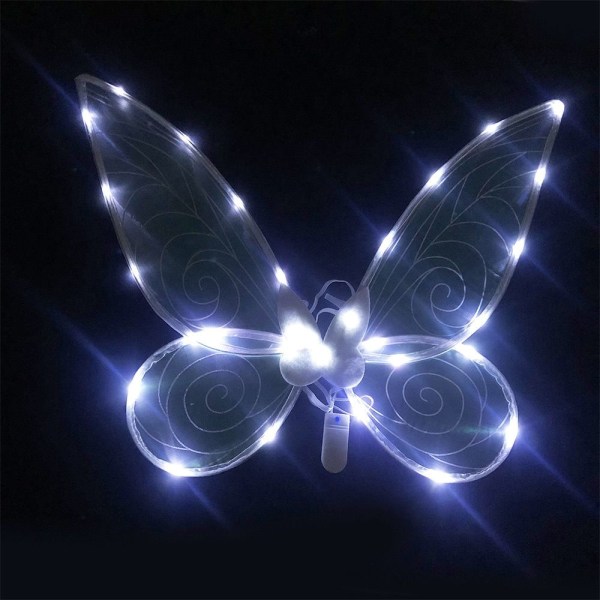 1 sett LED Fairy Wings Sommerfuglvinger BLÅ blue