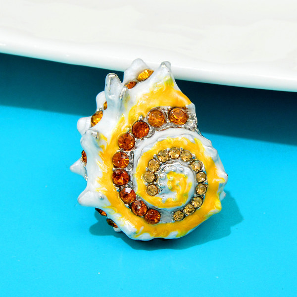 Conch Brocher Emaljeret Pin BLÅ Blue