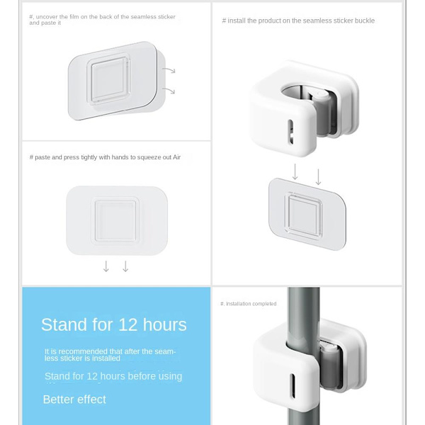 2 st Kvasthållare Väggfäste Kvasthållare Mopphållare White 2 Pcs-2 Pcs