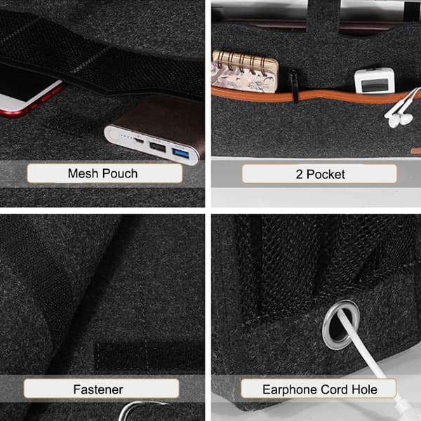 Sengebordsopbevaring Organizer Filt LYSEGRÅ light grey