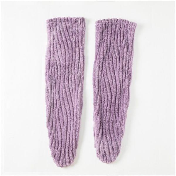 Long Over The Knee Socks Cozy Fuzzy Socks PURPLE Purple