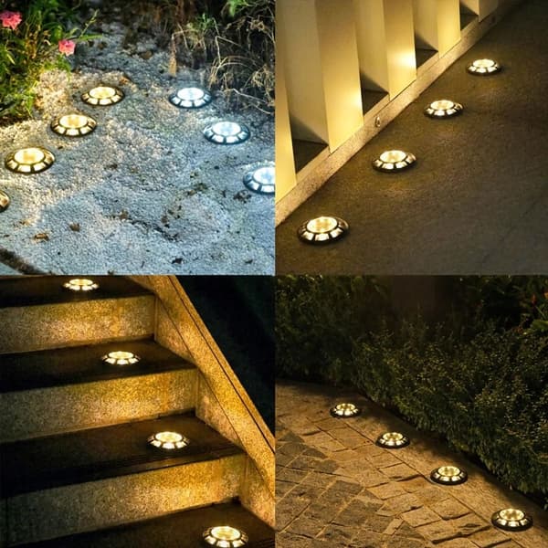 Solar Ground Light 8LED Solar Lights HVIT LYS HVIT LYS white light