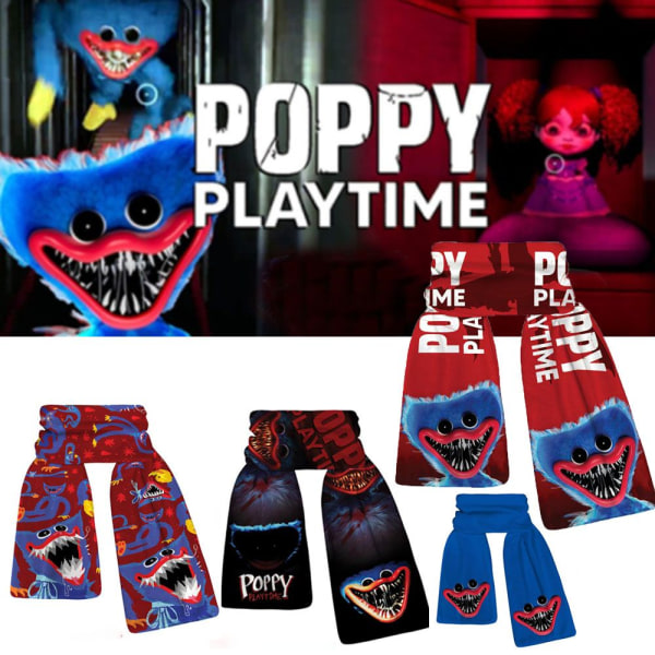 Poppy Playtime Stickad ullhalsduk Halsskyddshalsdukar Style 1