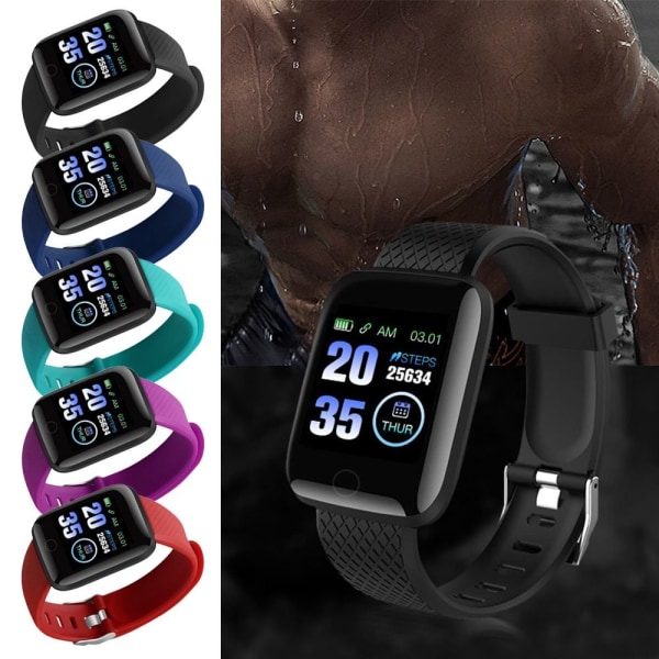 Sport Smart Watch Rannekoru vedenpitävä MUSTA black