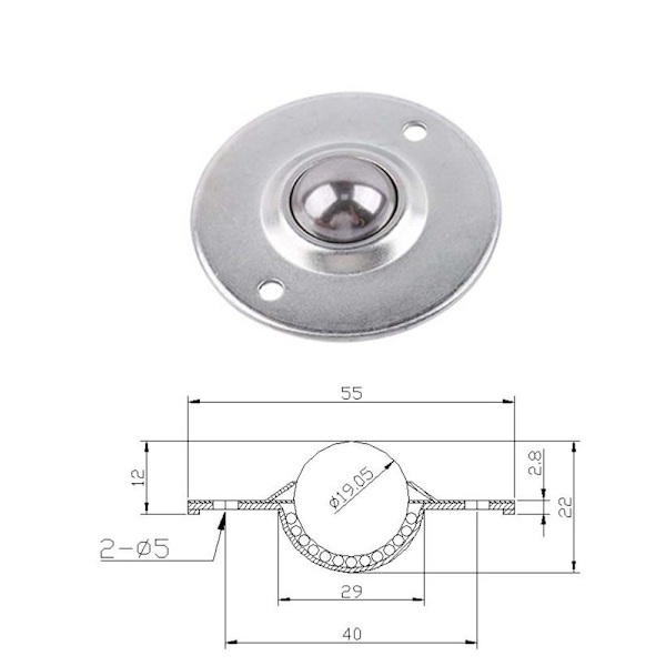 Kuglehjul mini drejelige hjul 3 3 3