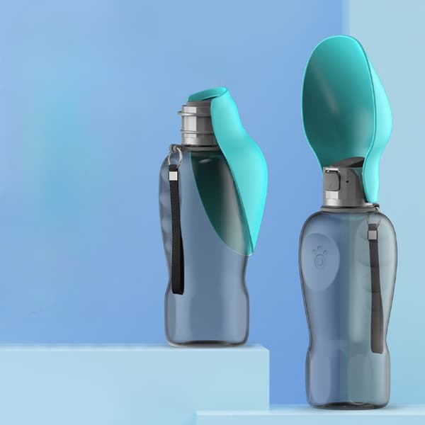 800ml Hundvattenflaska Drickskål BLÅ blue
