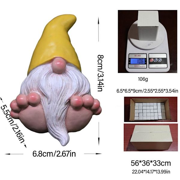 Miniatyyri Gnome-figuurit Isot Jalat Kääpiöt Patsas VIHREÄ green