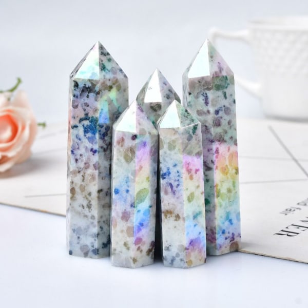 Natural Aura Crystal Column Hexagonal Crystal Tower 6CM-7CM 6cm-7cm