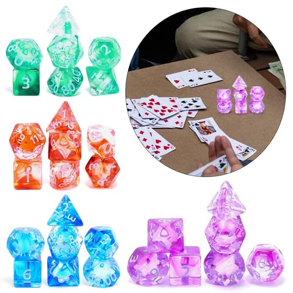 7 Stk/sæt DND Terning Polyhedral Terning LILLA LILLA Purple