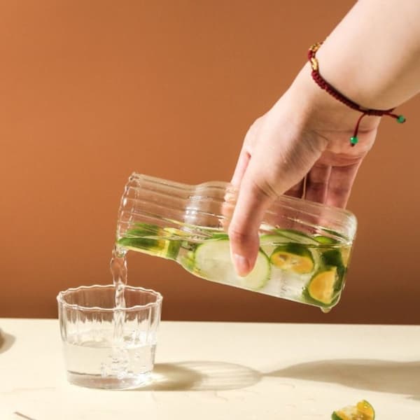 400ml/600ml Glas Vattenflaska Set Glaskruka 600ML 600ml