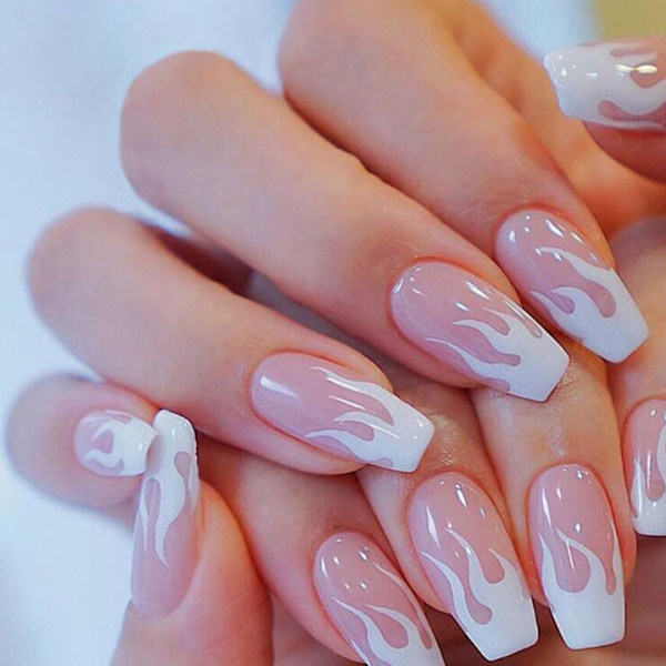 Coffin Fake Nails Ballerina tekokynsien painaminen kynsille