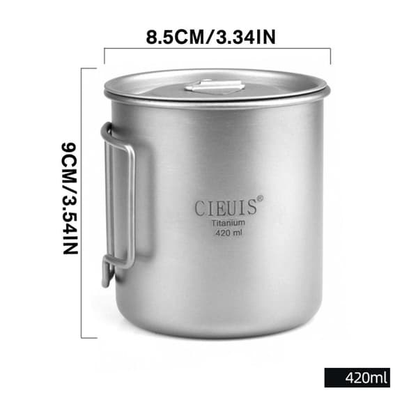 420ML Titanium Cup Picknick Water Cup drickskopp