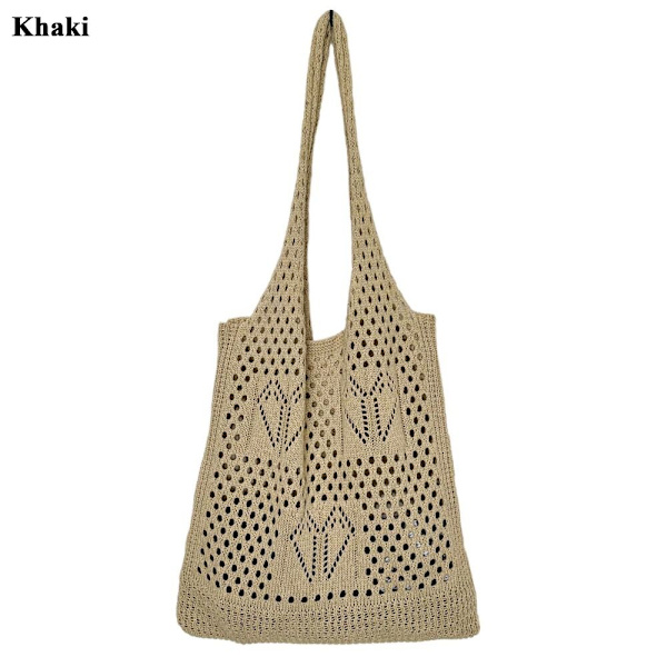 Axelväska Virkad väska KHAKI khaki