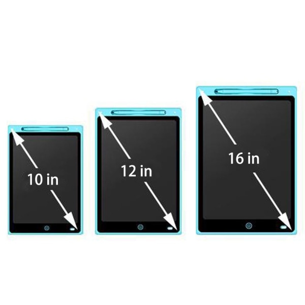 LCD-skrivetablet Tegnetablet BLÅ 10 TOMM Blue 10 inch