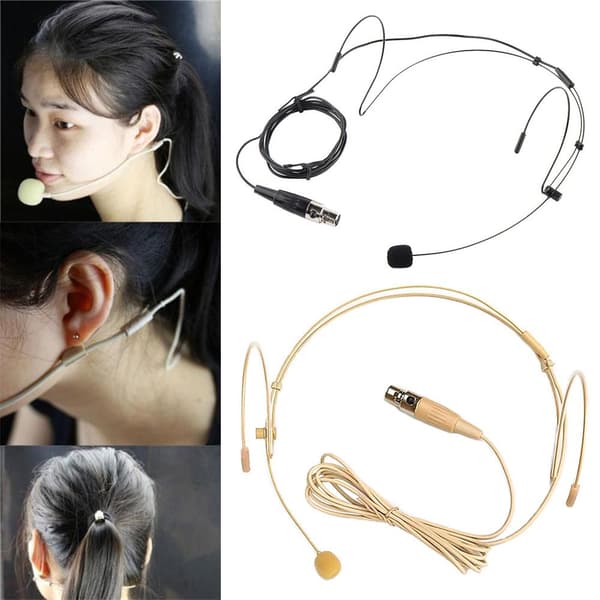 Hovedbåret headset mikrofon SORT black
