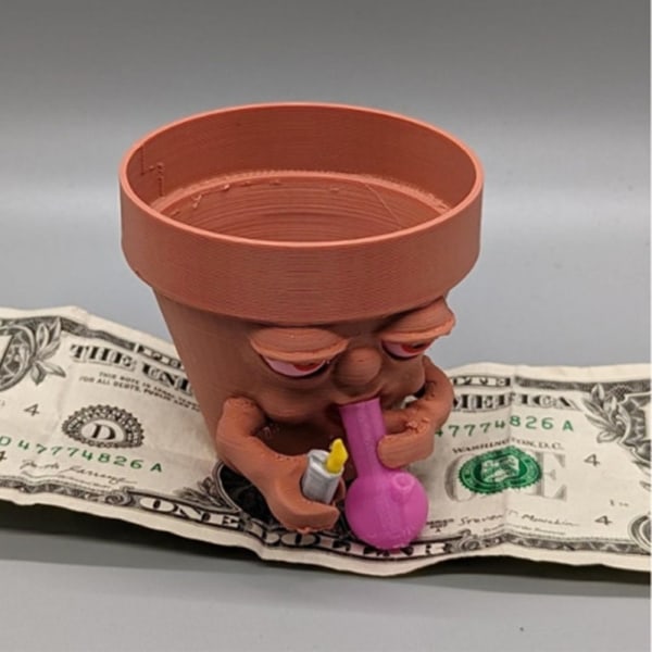 Smoking Planter Tecknad Smoking Man Planter WHITE M white M