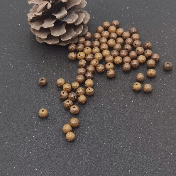 1200 st träpärlor naturrandiga pärlor runda lösa bulkpärlor