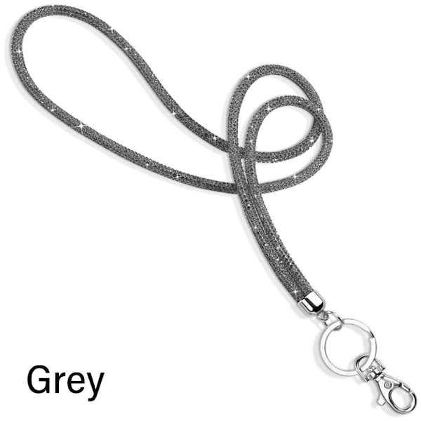 Rhinestone Phone Lanyard Crystal Chain Straps GRÅ GRÅ grey