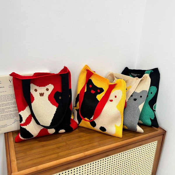 Käsin kudottu Bag Knot ranneke laukku 4 4 4