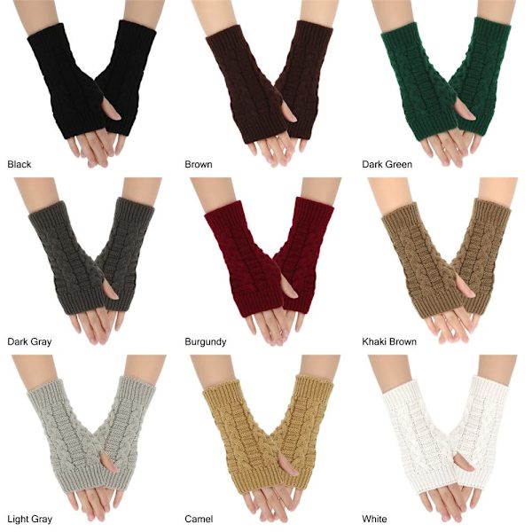 Rannevarsi Rukkaset Fingerless Naisten Käsineet KHAKI BROWN KHAKI Khaki Brown