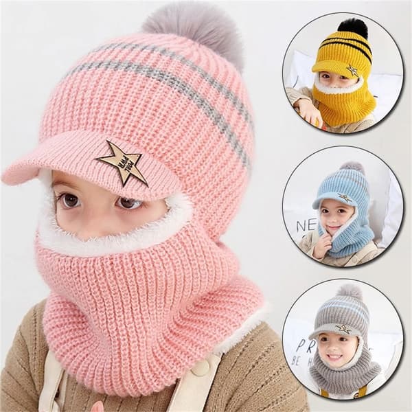 Hooded Scarf Öronlapp Cap Keps BLÅ blue