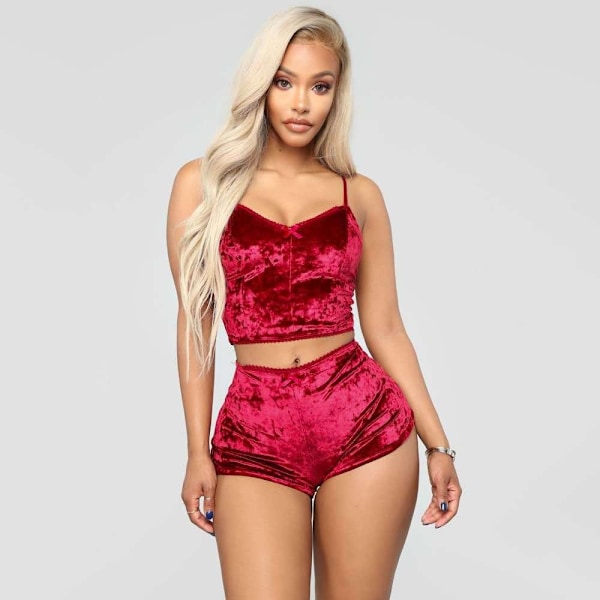 Sexy Bodysuit Velvet Bran RED M red M