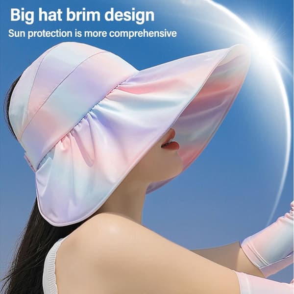 Solhatt Dame Luer BLÅ blue