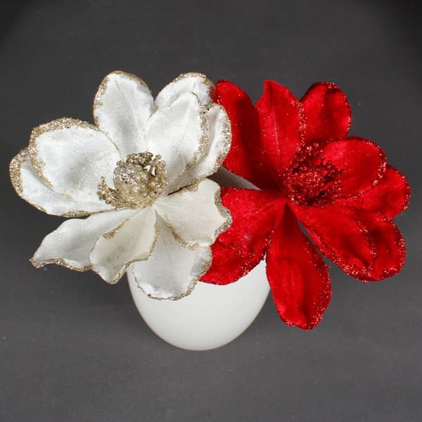 Glitter Juleblomster Artificial Floral Stake 3 3 3