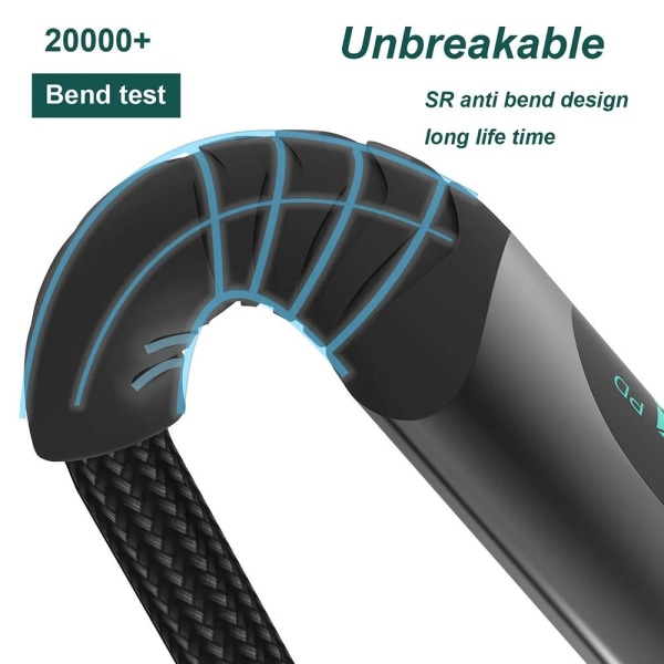 Type C til Type C Kabel Datakabel 2M 2m
