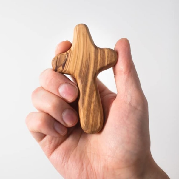 Olive Wood Hand Cross Oliv Wood Comfort Hand Cross