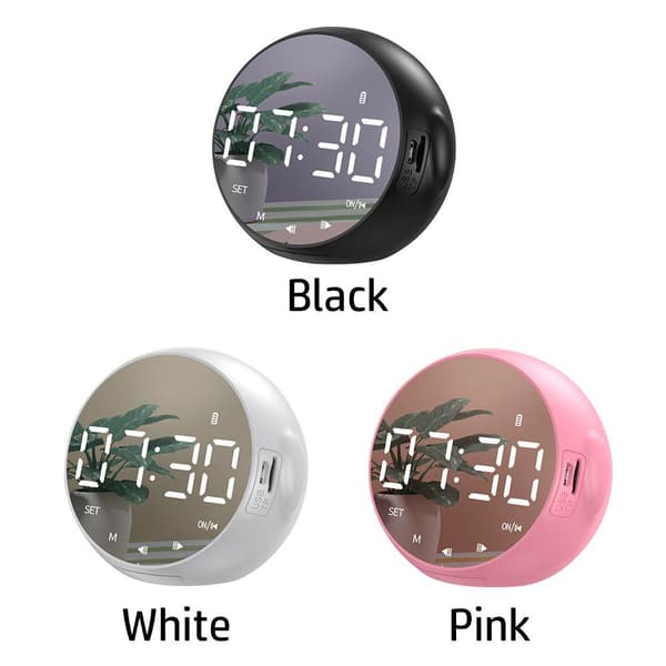 Trådlös Bluetooth -högtalare Smart Alarm Clock Audio VIT White