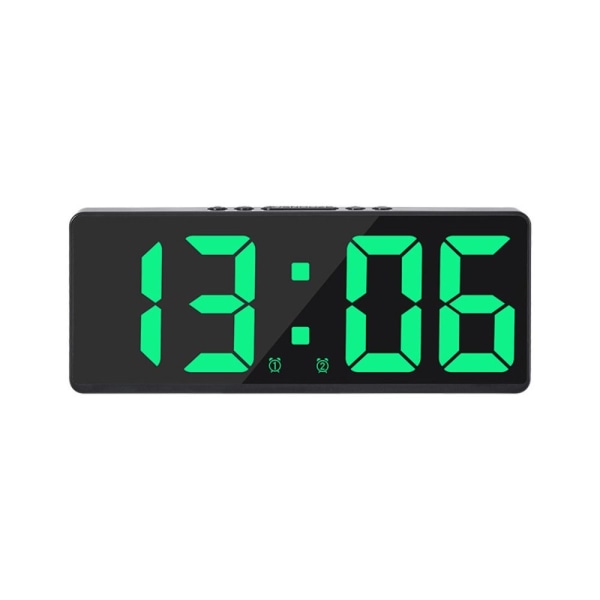 Digital Alarm Skrivebordsklokke Temperatur Kalender Vekkerklokke GRØNN Green Black Shell-Black Shell