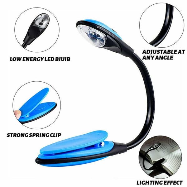 Clip On Lamp Book Light MUSTA Black