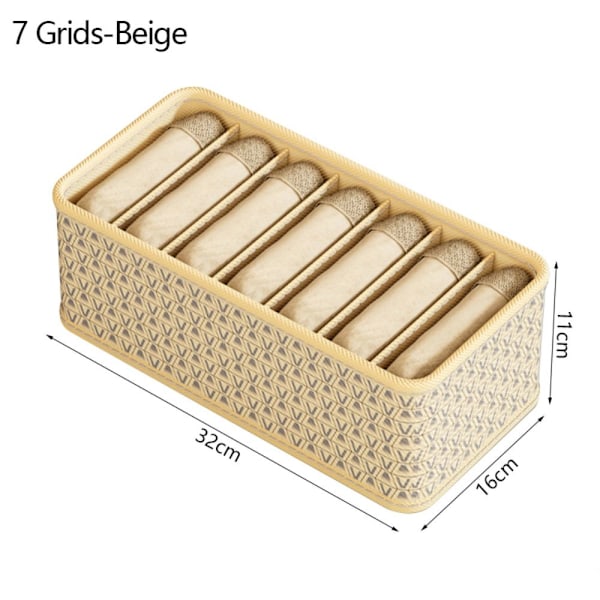 Underkläder Förvaringslåda Lådor Separatorlådor BEIGE 7 GRIDS 7 beige 7 grids-7 grids