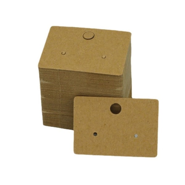 200 kpl korvakorun näyttökortit korvanappien pidike RUSKEA 4,5 x 3,2 cm brown 4.5x3.2cm