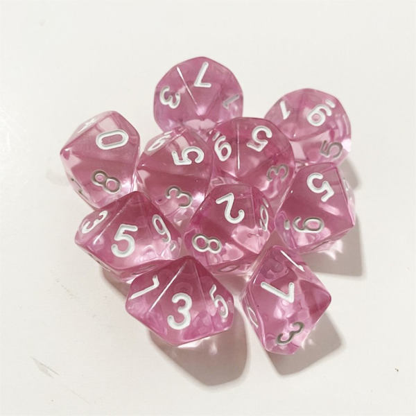 10 kpl / set DND Dice Polyhedral Noppa PUNAINEN PUNAINEN Red