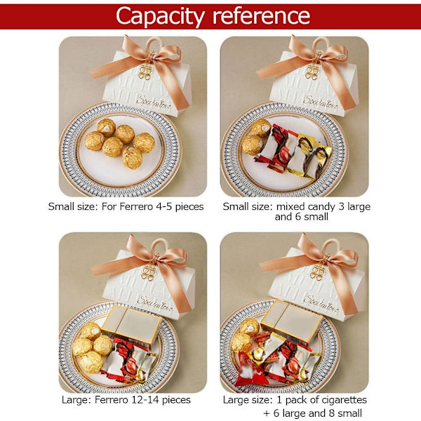 10 stk Candy Box Håndtaske Box RED S Red S