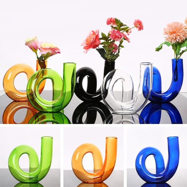 Glasvas Klar blomvas SVART black