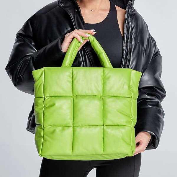 Håndtasker til kvinder Stor puffer mulepose LIME GRØN Lime Green