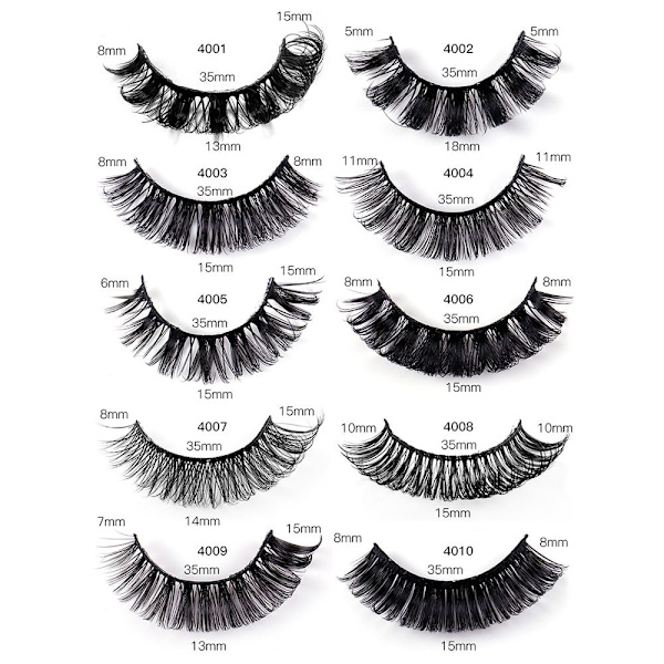 4 paria tekoripsiä Russian Strip Lashes 4010 4010 4010