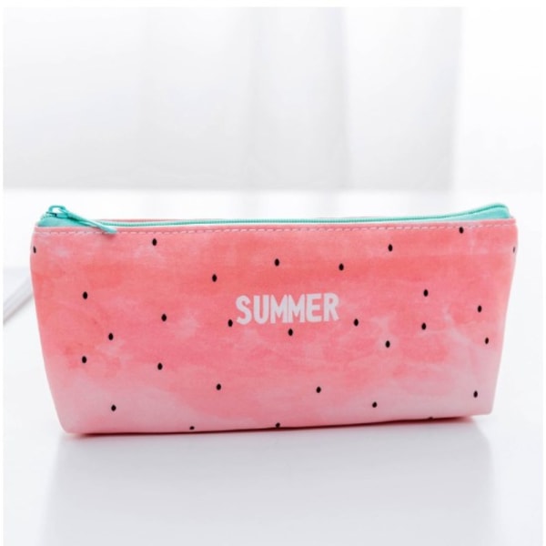 Watermelon Cute Case Suurikapasiteettinen PU-nahkakynä 01