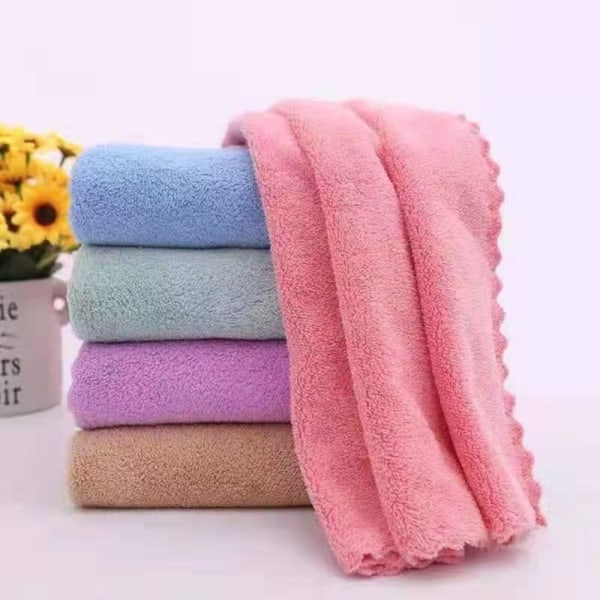 35*75cm Coral Velvet Handduk Ansiktshandduk KAFFE coffee