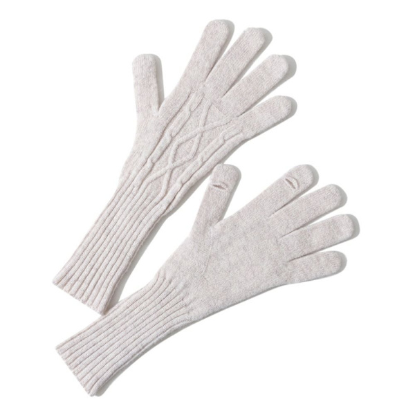 1 par stickade handskar pekskärmshandskar VIT White